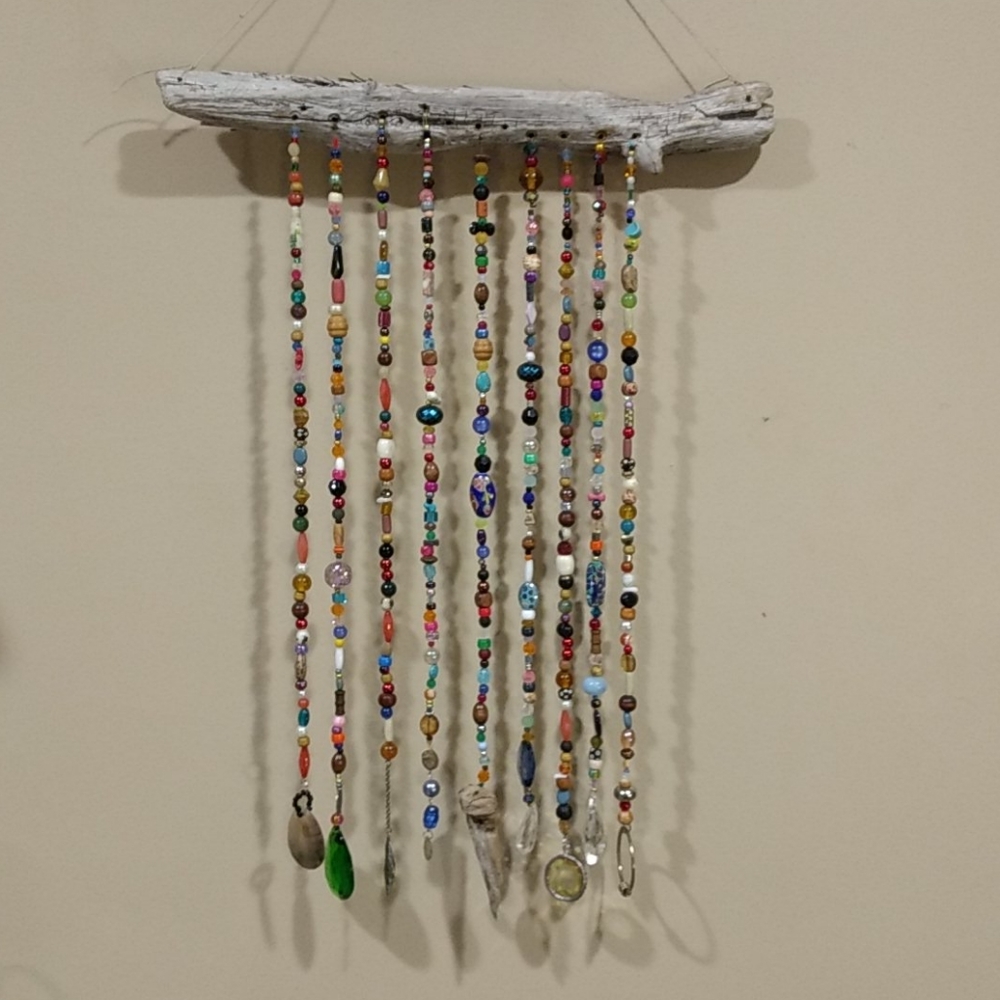 Beaded Driftwood Suncatcher/Wallhanging/Yoga/BoHo